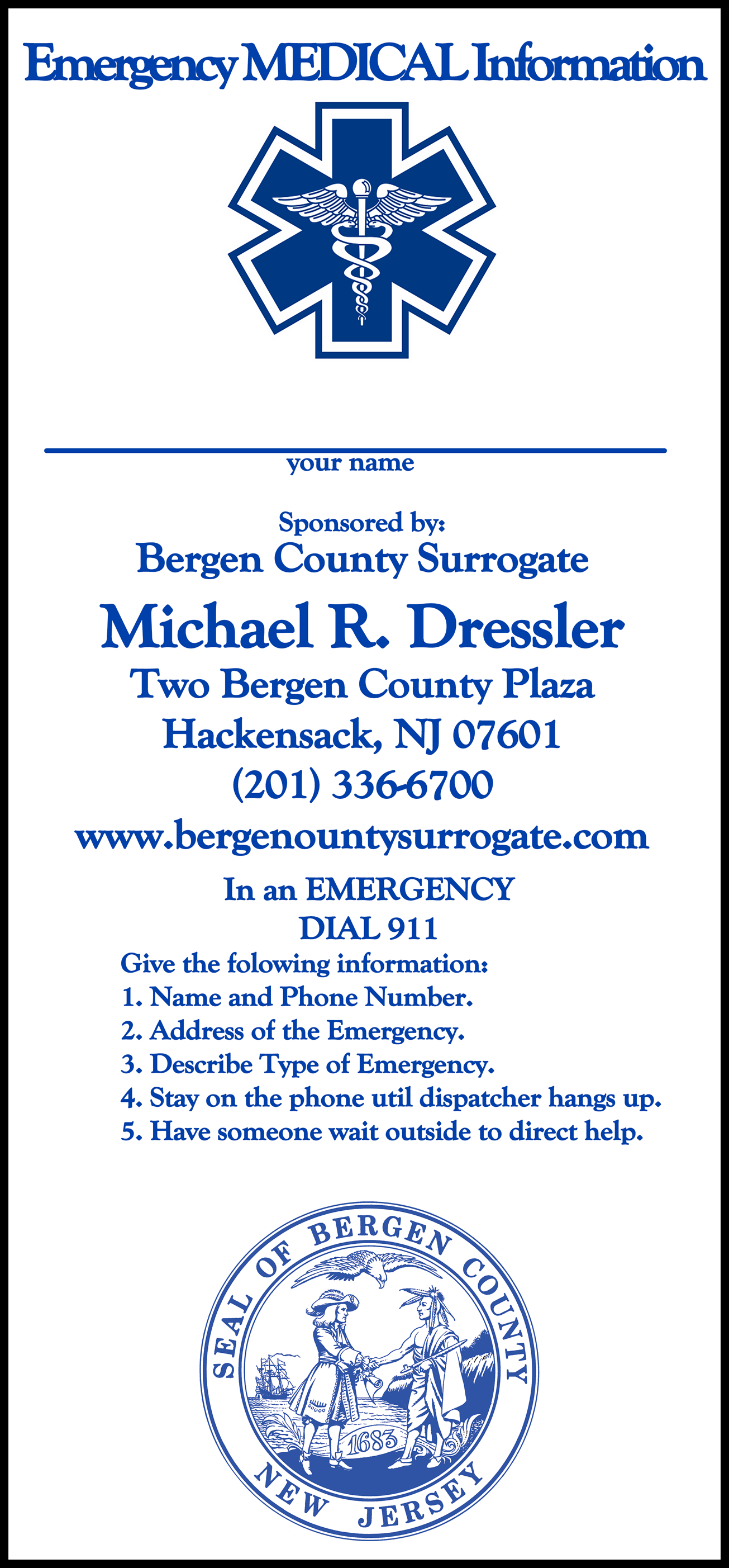 Lifeline emergency medical information logo