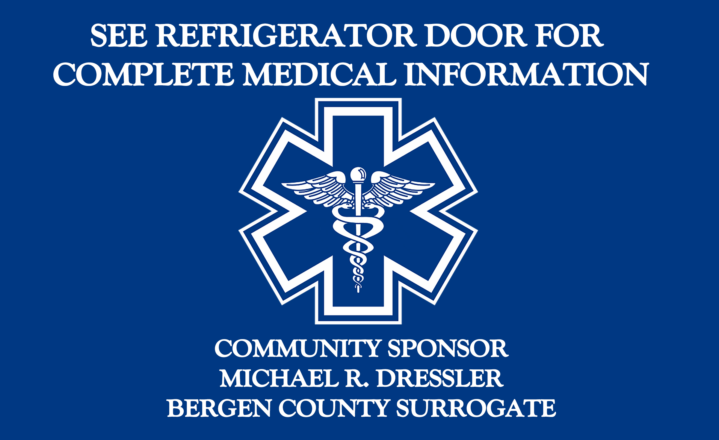 Emergency medical information star of life